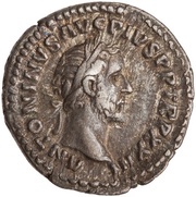 Denarius - Antoninus Pius FORTVNA COS IIII; Fortuna obverse image