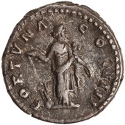Denarius - Antoninus Pius FORTVNA COS IIII; Fortuna, Rome, 159-160 reverse image