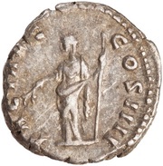 Denarius - Antoninus Pius PACI AVG COS IIII; Pax, Rome, 159-160 reverse image