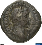 Denarius - Antoninus Pius ROMA COS IIII; Roma and Victory obverse image