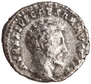 Denarius - Marcus Aurelius TR POT XIIII COS II DESIG III; Mars obverse image