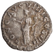 Denarius - Antoninus Pius CONG AVG VIIII COS IIII; Liberalitas, Rome, 160-161 reverse image