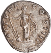 Denarius - Antoninus Pius FORTVNA COS IIII; Fortuna, Rome, 160-161 reverse image