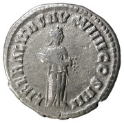 Denarius - Antoninus Pius LIBERALITAS AVG VIIII COS IIII; Liberalitas, Rome, 160-161 reverse image