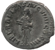 Denarius - Antoninus Pius LIBERALITAS AVG VIIII COS IIII; Liberalitas, Rome, 160-161 reverse image