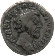 Denarius - Marcus Aurelius TR POT XV COS III; Pietas obverse image