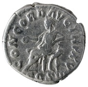Denarius - Marcus Aurelius CONCORD AVG TR P XV COS III; Concordia and Spes, Rome, 161 reverse image