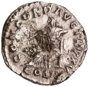 Denarius - Marcus Aurelius CONCORD AVG TR P XV COS III; Concordia and Spes, Rome, 161 reverse image