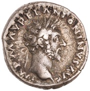 Denarius - Marcus Aurelius CONCORD AVG TR P XV COS III; Concordia and Spes obverse image