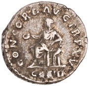 Denarius - Marcus Aurelius CONCORD AVG TR P XV COS III; Concordia and Spes, Rome, 161 reverse image