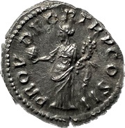 Denarius - Lucius Verus PROV DEOR TR P COS II; Providentia, Rome, 161 reverse image