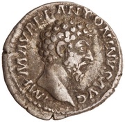 Denarius - Marcus Aurelius CONCORD AVG TR P XVI COS III; Concordia and Spes obverse image