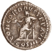 Denarius - Marcus Aurelius CONCORD AVG TR P XVI COS III; Concordia and Spes, Rome, 161-162 reverse image