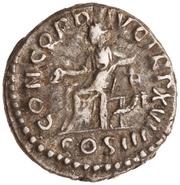 Denarius - Marcus Aurelius CONCORD AVG TR P XVI COS III; Concordia and Spes, Rome, 161-162 reverse image