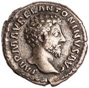 Denarius - Marcus Aurelius CONCORD AVG TR P XVI COS III; Concordia and Spes obverse image
