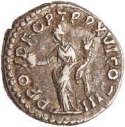 Denarius - Marcus Aurelius PROV DEOR TR P XVI COS III; Providentia, Rome, 161-162 reverse image