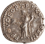 Denarius - Marcus Aurelius PROV DEOR TR P XVI COS III; Providentia, Rome, 161-162 reverse image