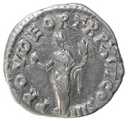 Denarius - Marcus Aurelius PROV DEOR TR P XVI COS III; Providentia, Rome, 161-162 reverse image