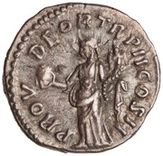 Denarius - Lucius Verus PROV DEOR TR P II COS II; Providentia, Rome, 161-162 reverse image