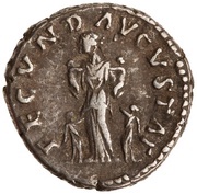Denarius - Faustina the Younger FECVND AVGVSTAE; Fecunditas, Rome, 161-175 reverse image