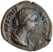 Denarius - Faustina the Younger FORTVNAE MVLIEBRI; Fortuna obverse image