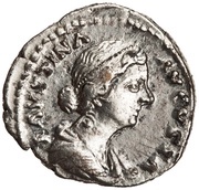 Denarius - Faustina the Younger IVNO; Juno obverse image