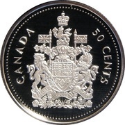 50 Cents - Elizabeth II Golden Jubilee, Silver Proof Issue, Canada, 2002 reverse image