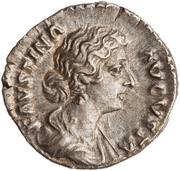 Denarius - Faustina the Younger IVNO; Juno obverse image