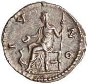 Denarius - Faustina the Younger IVNO; Juno, Rome, 161-175 reverse image