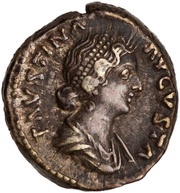 Denarius - Faustina the Younger IVNONI REGINAE; Juno obverse image