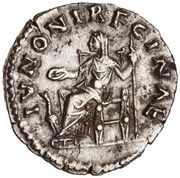 Denarius - Faustina the Younger IVNONI REGINAE; Juno, Rome, 161-175 reverse image