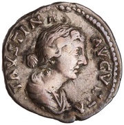Denarius - Faustina the Younger LAETITIA; Laetitia obverse image