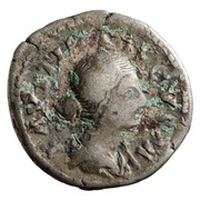 Denarius - Faustina the Younger, Commodus, and Antoninus Pius SAECVLI FELICIT obverse image