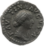 Denarius - Faustina the Younger SALVS; Salus obverse image