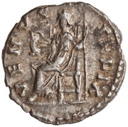 Denarius - Faustina the Younger VENVS FELIX; Venus and Victory, Rome, 161-176 reverse image