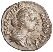 Denarius - Faustina the Younger VESTA; Vesta obverse image
