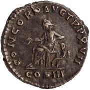 Denarius - Marcus Aurelius CONCORD AVG TR P XVII COS III; Concordia and Spes, Rome, 162-163 reverse image