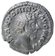 Denarius - Marcus Aurelius PROV DEOR TR P XVII COS III; Providentia obverse image