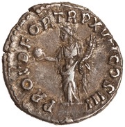 Denarius - Marcus Aurelius PROV DEOR TR P XVII COS III; Providentia, Rome, 162-163 reverse image