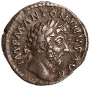 Denarius - Marcus Aurelius PROV DEOR TR P XVII COS III; Providentia obverse image