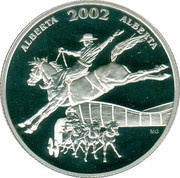50 Cents - Elizabeth II Calgary Stampede, Canada, 2002 reverse image