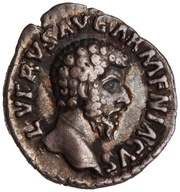 Denarius - Lucius Verus TR P III IMP II COS II ARMEN; Armenia obverse image
