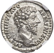 Denarius - Marcus Aurelius P M TR P XVIII IMP II COS III; Mars; Rome obverse image