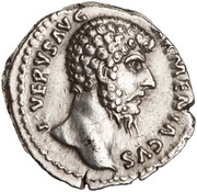 Denarius - Lucius Verus TR P IIII IMP II COS II; Mars obverse image