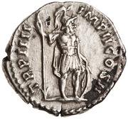 Denarius - Lucius Verus TR P IIII IMP II COS II; Mars, Rome, 163-164 reverse image