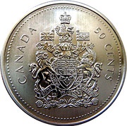 50 Cents - Elizabeth II Golden Jubilee; normal obverse, Canada, 2002 reverse image