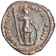 Denarius - Marcus Aurelius P M TR P XIX IMP II COS III; Mars, Rome, 164-165 reverse image