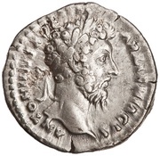 Denarius - Marcus Aurelius P M TR P XIX IMP II COS III; Mars obverse image
