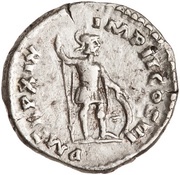 Denarius - Marcus Aurelius P M TR P XIX IMP II COS III; Mars, Rome, 164-165 reverse image