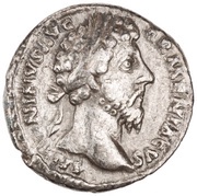 Denarius - Marcus Aurelius P M TR P XIX IMP II COS III; Annona obverse image